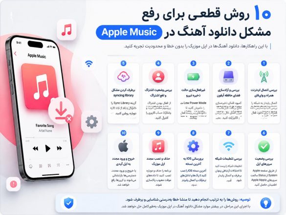 راهنمای کامل حل مشکل دانلود نشدن آهنگ در اپل موزیک